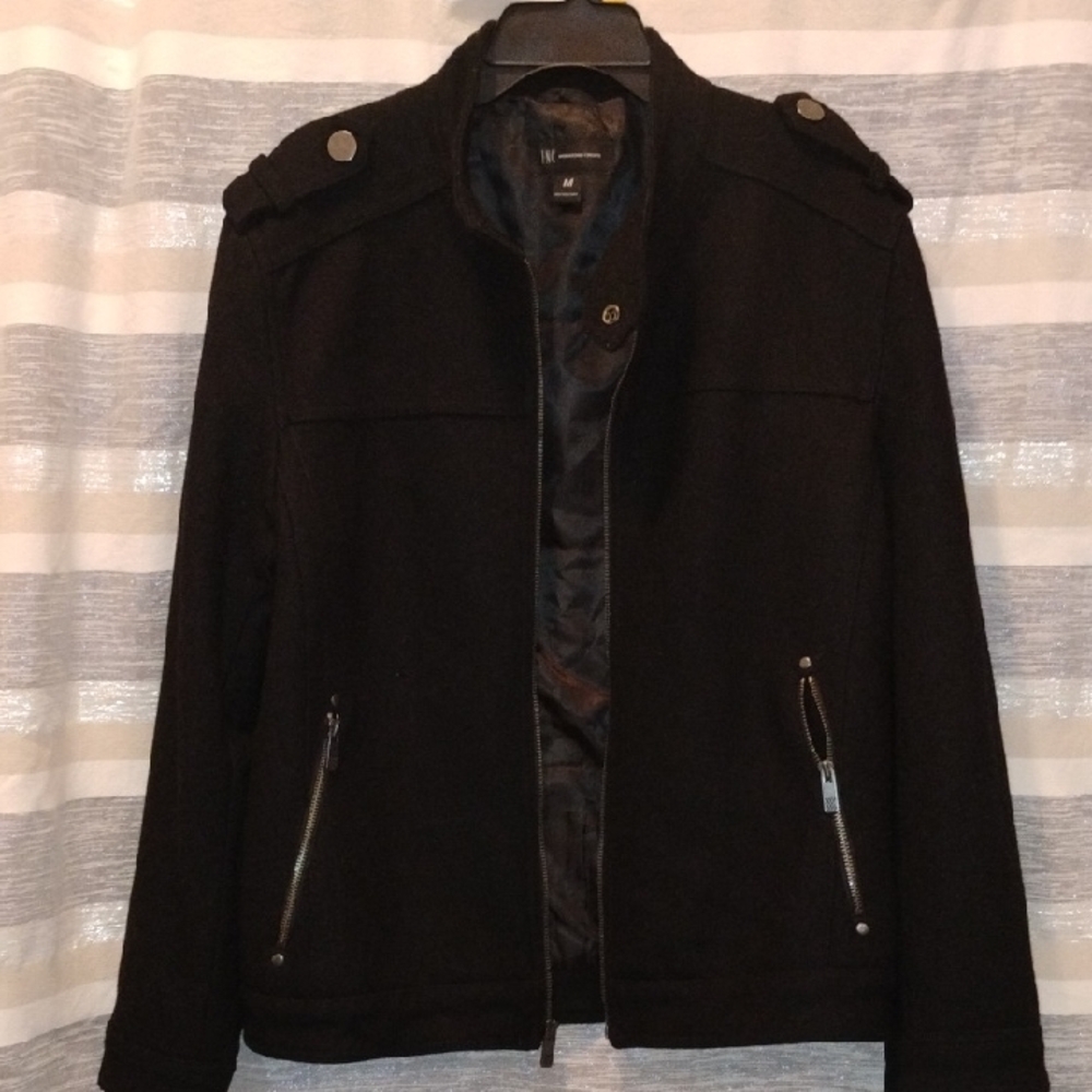 INC International Concepts Black Military Jacket